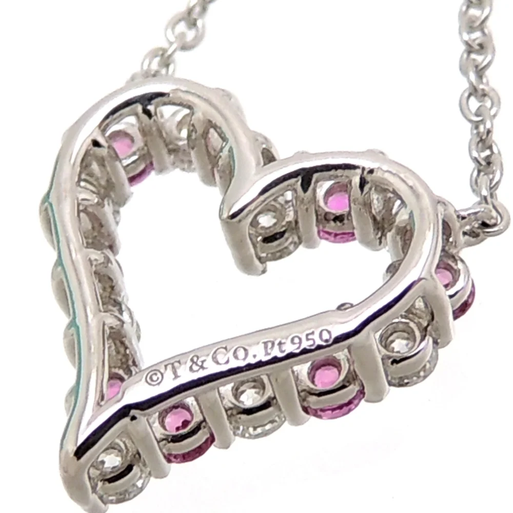 TIFFANY Silver Diamond Heart Necklace
